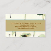 Gold Feather Notary Stripe Floral Visitekaartje (Achterkant)