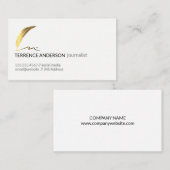 Gold Feather Pen Visitekaartje (Voorkant / Achterkant)