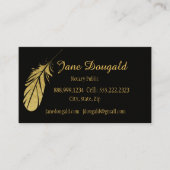 Gold Feather Pen Zwarte Klassieke notaris Visitekaartje (Voorkant)