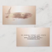 Gold Feather Roos Gold Brush Stroke Notaris Visitekaartje (Voorkant / Achterkant)