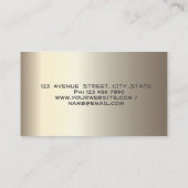 Gold Feather Stripe Champagne Notary Green Visitekaartje (Achterkant)