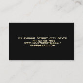 Gold Feather Stripe Confetti Zwart Notaris Visitekaartje (Achterkant)