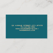 Gold Feather Stripe Green Visitekaartje (Achterkant)