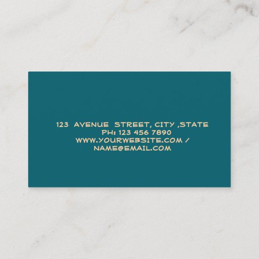 Gold Feather Stripe Green Visitekaartje (Achterkant)