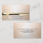 Gold Feather Stripe Luminouse Notary Visitekaartje (Voorkant / Achterkant)
