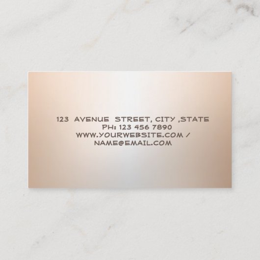 Gold Feather Stripe Luminouse Notary Visitekaartje (Achterkant)