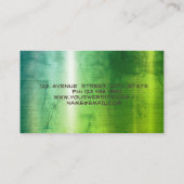 Gold Feather Stripe Marble Green Notary Visitekaartje (Achterkant)