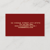 Gold Feather Stripe Red Notary Visitekaartje (Achterkant)