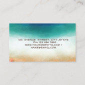 Gold Feather Stripe Waterverf Green Notary Visitekaartje (Achterkant)