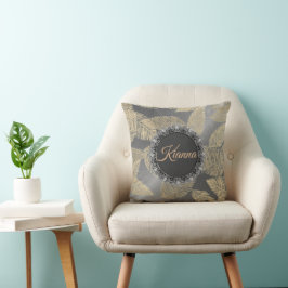 Gold Feathers op speciaal gepersonaliseerde stijlv Kussen