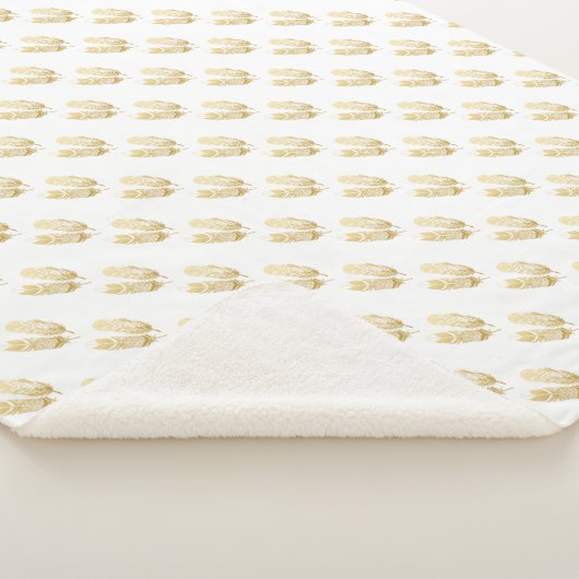 Gold Feathers Sherpa Deken (3/4)