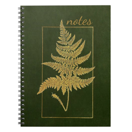 Gold Fern  Groen Bewerkbare Titel Natuur Boek Notitieboek (Voorkant)