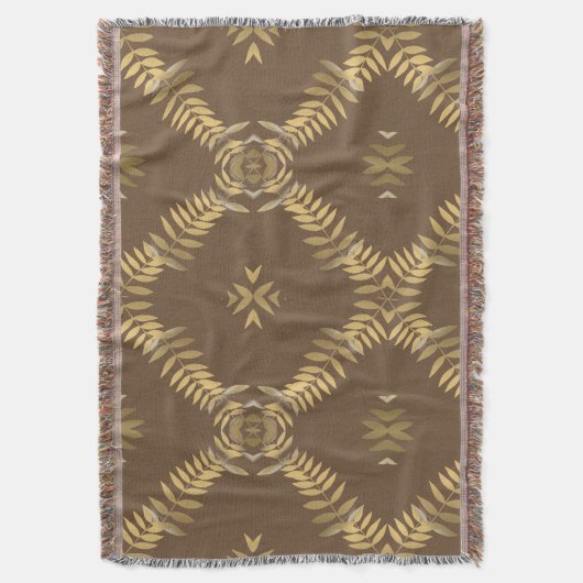 Gold Fern Mosaic Deken (Voorkant Verticaal)