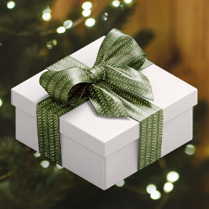 Gold Festive Chevron Pattern over Groen Satijnen Lint