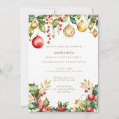 Gold Festive Corporate Christmas Party  Kaart (Voorkant)