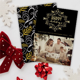  Gold Festive Foliage Prettige feestdagen Foto