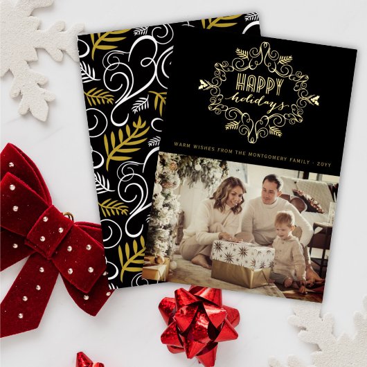  Gold Festive Foliage Prettige feestdagen Foto