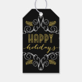  Gold Festive Foliage Prettige feestdagen Foto Cadeaulabel (Voorkant)