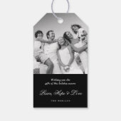  Gold Festive Foliage Prettige feestdagen Foto Cadeaulabel (Achterkant)