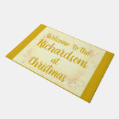 Gold festive frost op maat - Welkom Deurmat (Schuin)
