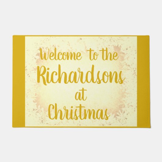 Gold festive frost op maat - Welkom Deurmat (Voorkant)