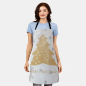 Gold Festive kerstboom All-Over Print Schort (Gedragen)
