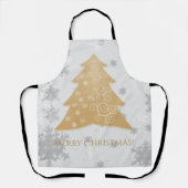 Gold Festive kerstboom All-Over Print Schort (Voorkant)