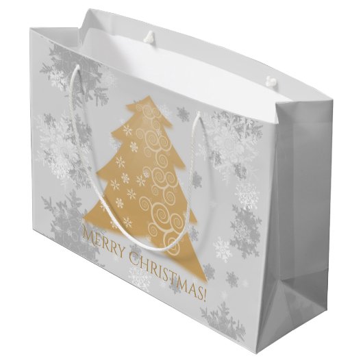 Gold Festive-kerstboom - cadeautas (Achterkant Gekanteld)