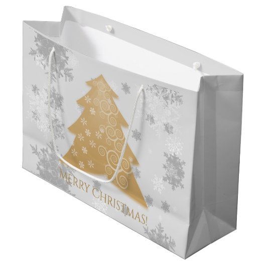 Gold Festive-kerstboom - cadeautas (Voorkant Gekanteld)