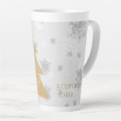 Gold Festive kerstboom latte Mok (Rechterhoek)
