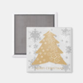 Gold Festive kerstboom Magnet (Voorkant / Achterkant)