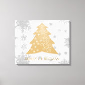 Gold Festive kerstboom — Verhard Canvas afdrukken (Voorkant)