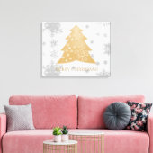 Gold Festive kerstboom — Verhard Canvas afdrukken (Insitu (Woonkamer))