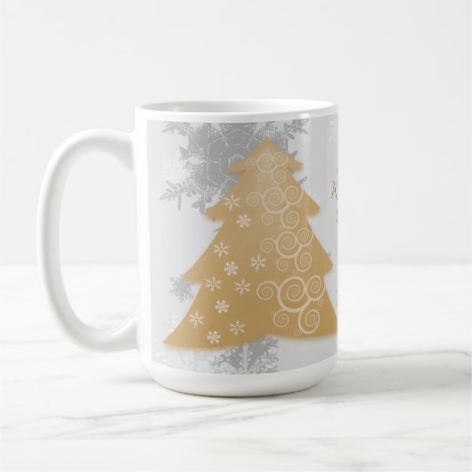 Gold Festive kerstboomkoffie Mok (Links)
