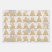 Gold Festive kerstboomwerkbladen Inpakpapier Vel (Voorkant 2)