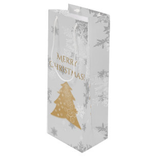Gold Festive kerstboomwijn - Gift Bag Wijn Cadeautas