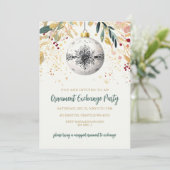 Gold Festive Ornament Exchange Christmas Party Kaart (Staand voorkant)