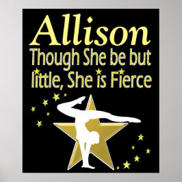 GOLD FIERCE GYMNAST GEPERSONALISEERD POSTER