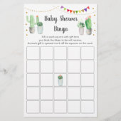 Gold Fiesta Cactus Baby shower Bingo Game (Voorkant)