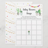 Gold Fiesta Cactus Baby shower Bingo Game (Voorkant / Achterkant)