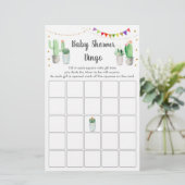 Gold Fiesta Cactus Baby shower Bingo Game (Staand voorkant)