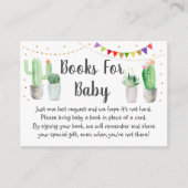 Gold Fiesta Cactus Baby shower Book Request Informatiekaartje (Voorkant)