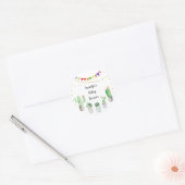 Gold Fiesta Cactus Baby shower Ronde Sticker (Envelop)