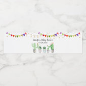 Gold Fiesta Cactus Baby shower Waterfles Etiket (Enkel label)