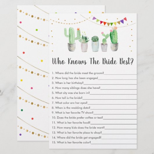 Gold Fiesta Cactus die het beste spel kent (Voorkant / Achterkant)