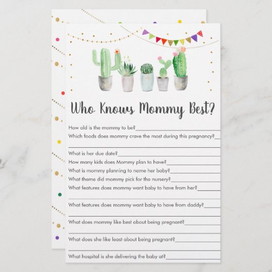 Gold Fiesta Cactus die mama het beste spel kent (Voorkant / Achterkant)