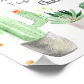 Gold Fiesta Cactus Mam-osa Bar Baby shower Sign. Poster (Hoek)