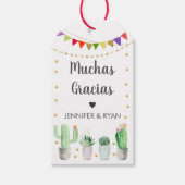 Gold Fiesta Cactus Muchas Gracias Baby shower Cadeaulabel (Voorkant)