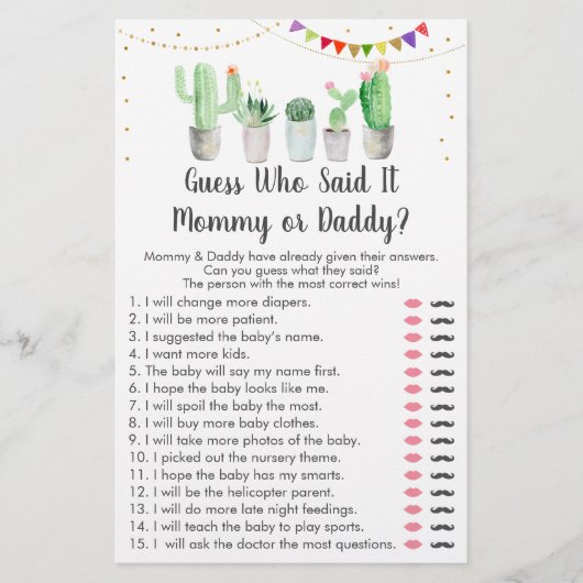 Gold Fiesta Cactus raad wie zei dat het een spelle (Voorkant)