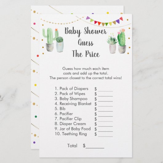 Gold Fiesta Cactus raadt het prijsspel (Voorkant / Achterkant)